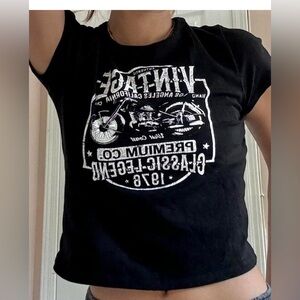 Garage Motorcycle Graphic Woman’s Cropped Tee